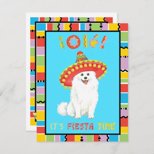 Invitation Fiesta American Eskimo Chien (Devant / Derrière)