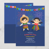 Invitation Fiesta, Anniversaire de enfant latino-américain (Devant / Derrière)