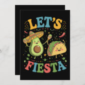 Invitation Fiesta Avocado Et Tacos Cinco De Mayo (Devant / Derrière)