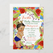 Invitation Fiesta Baby Boy Douche (Devant / Derrière)