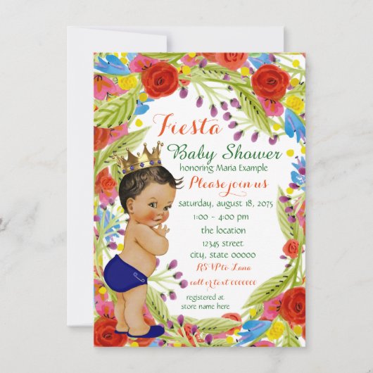 Invitation Fiesta Baby Boy Douche (Devant)