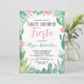 Invitation Fiesta baby shower cactus cinco de mayo (Debout devant)