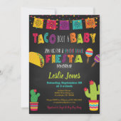 Invitation Fiesta Baby shower Taco Bout a Baby Genre Revela (Devant)