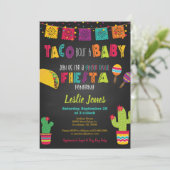 Invitation Fiesta Baby shower Taco Bout a Baby Genre Revela (Debout devant)