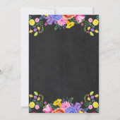 Invitation Fiesta Bachelorette Party, thème mexicain floral (Dos)