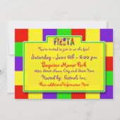 Invitation Fiesta - Bright Colorée avant et arrièr (Dos)