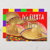 Invitation Fiesta - Bright Colorée avant et arrièr (Devant / Derrière)