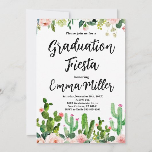 Invitation Fiesta Cactus (Devant)