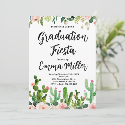 Invitation Fiesta Cactus (Debout devant)