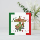 Invitation Fiesta Cactus avec guitare et poivrons dansants (Debout devant)