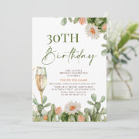 Fiesta Cactus Champagne Glass Anniversaire Invitat