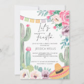Invitation Fiesta Cactus Fête des mariées (Devant)