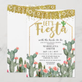 Invitation Fiesta Cactus Fête des mariées mexicaine (Devant / Derrière)