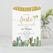 Invitation Fiesta Cactus Graduation Party Mexicaine (Debout devant)