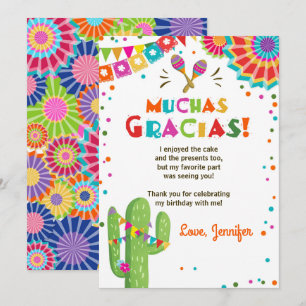 Invitation Fiesta Cactus Mexicaine Nacho Moyenne Muchas Graci