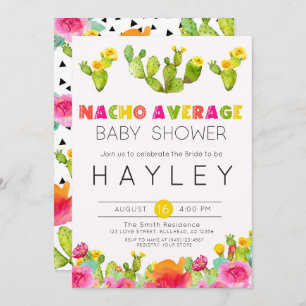Invitation Fiesta Cactus Nacho Baby shower moyen