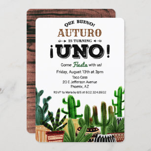 Invitation Fiesta Cactus premier anniversaire