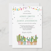 Invitation Fiesta Cactus Succulent Aquarelle Pastel Mariage (Devant)
