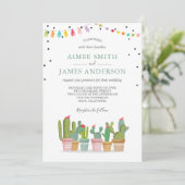 Invitation Fiesta Cactus Succulent Aquarelle Pastel Mariage (Debout devant)