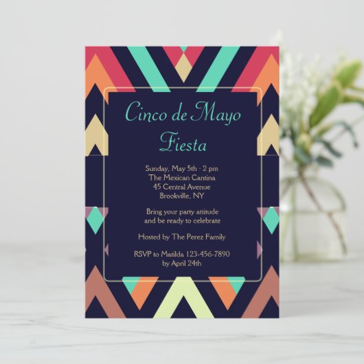 Invitation Fiesta Chevron (Debout devant)