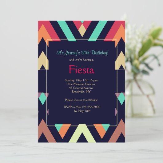 Invitation Fiesta Chevron (Debout devant)