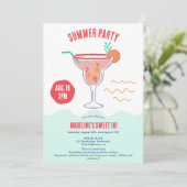 Invitation Fiesta Cocktail illustration plage d'été Sweet 16 (Debout devant)