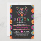Invitation Fiesta colorée Baby shower Fleurs mexicaines (Devant)