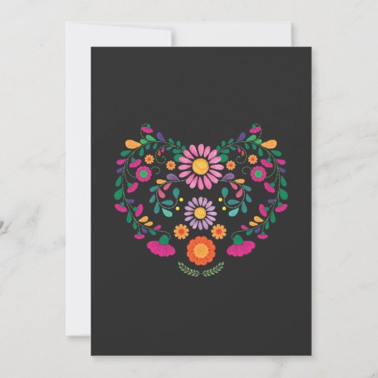 Invitation Fiesta colorée Baby shower Fleurs mexicaines (Dos)