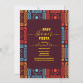Invitation Fiesta colorée Baby shower Fleurs mexicaines (Devant)