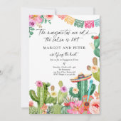 Invitation Fiesta Couples Fiançailles Fiesta Cactus mexicain (Devant)
