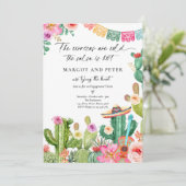 Invitation Fiesta Couples Fiançailles Fiesta Cactus mexicain (Debout devant)