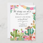 Invitation Fiesta Couples Fiançailles Fiesta Cactus mexicain (Devant)