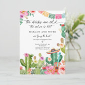 Invitation Fiesta Couples Fiançailles Fiesta Cactus mexicain (Debout devant)