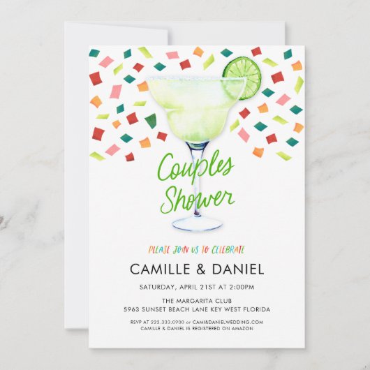 Invitation Fiesta Couples Fiesta Douche Mexicaine (Devant)