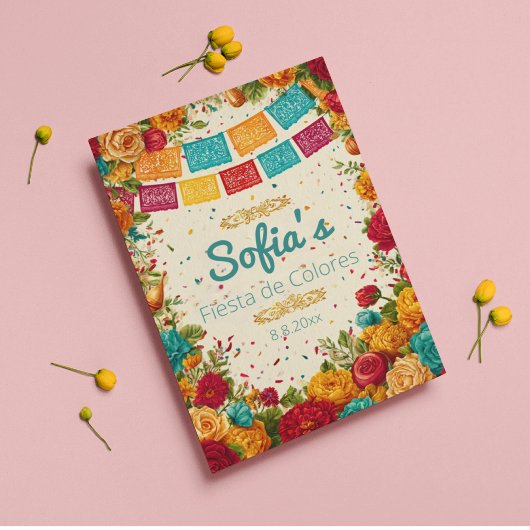 Invitation Fiesta de Colores Quinceanera, sur mesure