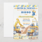 Invitation Fiesta de Construction Editable 3 Ans (Devant / Derrière)