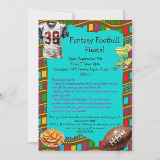 Invitation Fiesta de football Imaginaire (Devant)