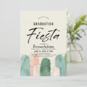 Invitation Fiesta de graduation de Cactus rose (Debout devant)