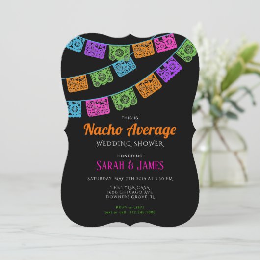 Invitation Fiesta de Papel Picado de douche de couples (Debout devant)