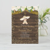 Invitation Fiesta d'or Baptême et premier anniversaire (Debout devant)