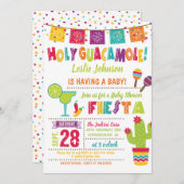 Invitation Fiesta du Baby shower Saint-Guacamole (Devant / Derrière)