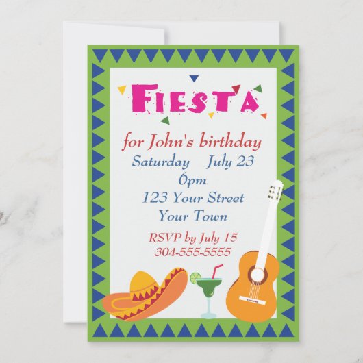 Invitation Fiesta du Mexique (Devant)