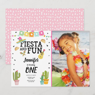 Invitation Fiesta et Fun Cactus Mexicaine Fille Premier anniv