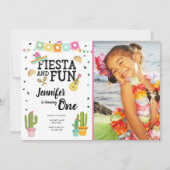 Invitation Fiesta et Fun Cactus premier anniversaire de la Me (Devant)
