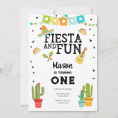 Invitation Fiesta et Fun Cactus Taco Boy 1er Anniversaire (Devant)