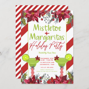 Invitation Fiesta Fête de Fête de Mistletoe et Margaritas