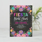 Invitation Fiesta Fête des mariées mexicaine Fleur Chalkboard (Debout devant)
