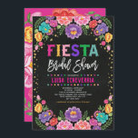 Invitation Fiesta Fête des mariées mexicaine Fleur Chalkboard<br><div class="desc">Invitation Fiesta Bridal Shower avec arrangement floral d'aquarelle inspiré du Mexique et confetti en faux or</div>