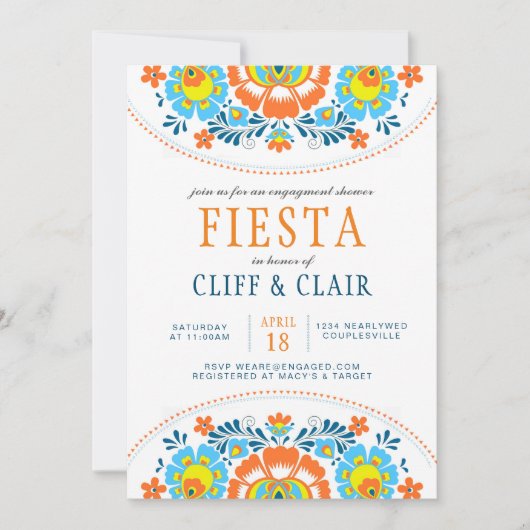 Invitation Fiesta Fiançailles Shower (Devant)