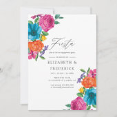 Invitation Fiesta Fiesta Florale d'aquarelle (Devant)